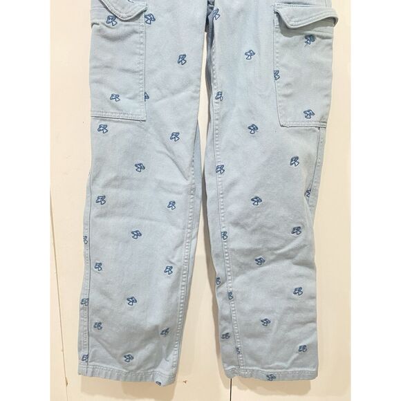 PacSun Baggy Carpenter Jeans Women Small 26X31 Blue Mushroom Denim Cargo Y2K - Picture 4 of 14